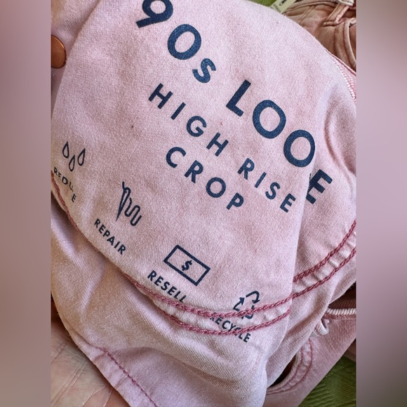 Lucky Brand 90’s Loose Fit Crop High Rise Jeans - Dusty Rose - New With Tags - Picture 7 of 9